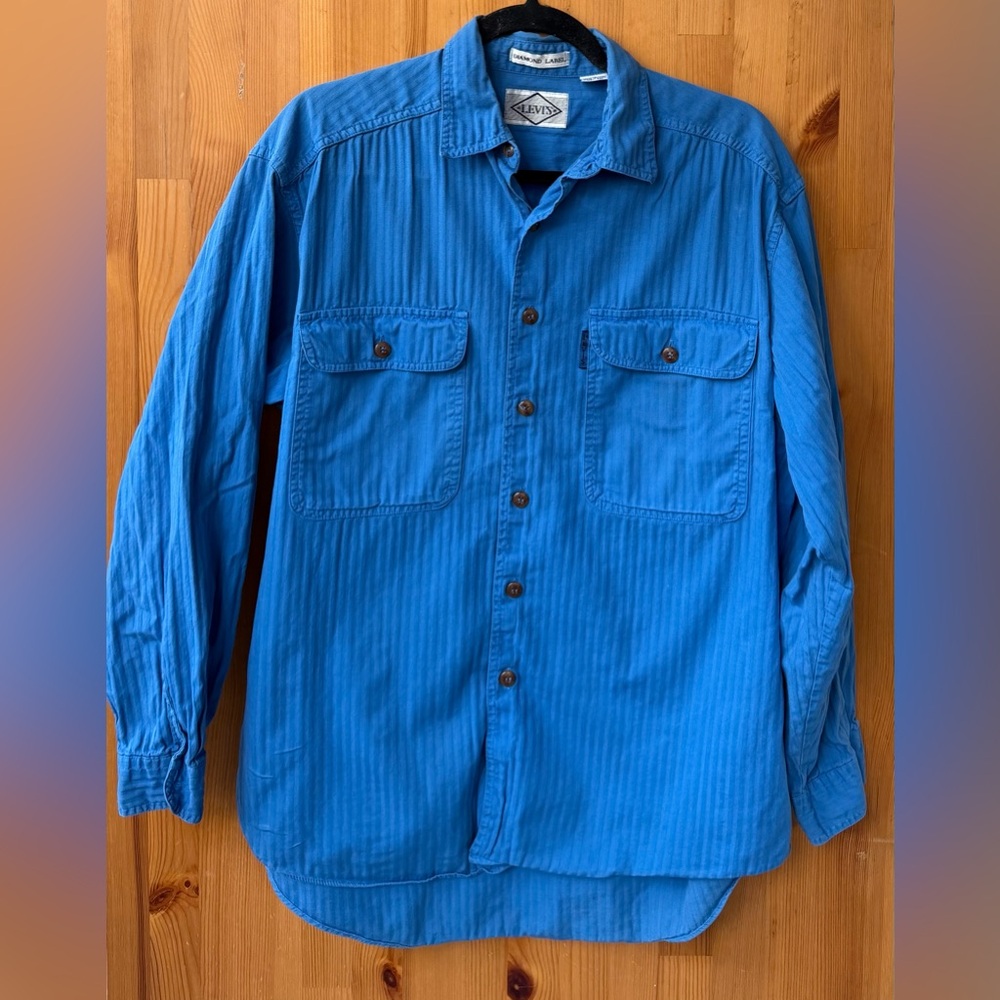 Levi’s Vintage Diamond Label Men’s Blue Long Sleeve Button Down Shirt - Size M